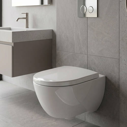 Унитаз подвесной Geberit Modo 502.939.00.1 без ободка с сидением Soft Close, фото 1
