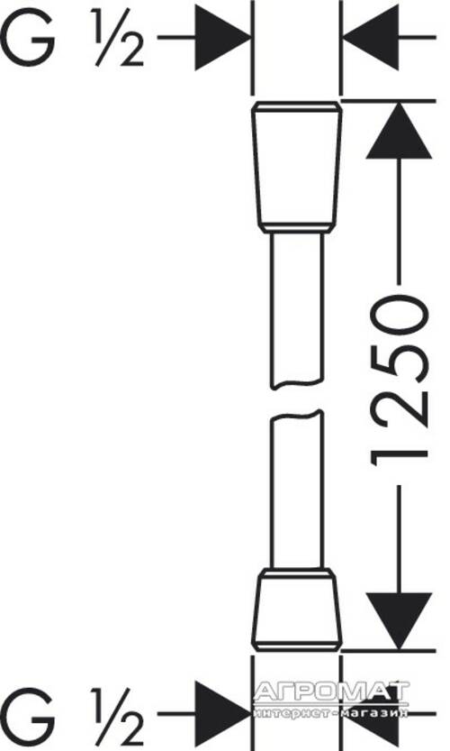 Душовий шланг Hansgrohe Isiflex 28272450 1,25 м, фото 2