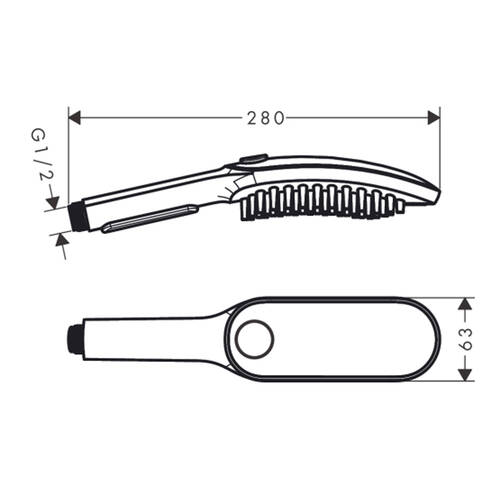 Ручний душ Hansgrohe DogShower 150 3jet 26640700 білий матовий, фото 2