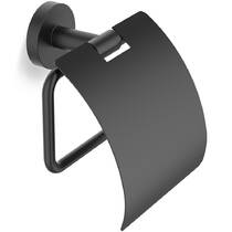 Тримач для туалетного паперу Decor Walther Basic BA TPH4 0530260 з кришкою, чорний матовий, фото №1