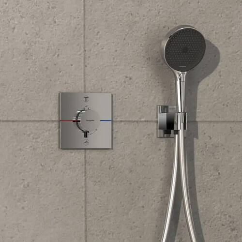 Смеситель скрытого монтажа для душа Hansgrohe Showerselect Comfort E 15572000 с термостатом, наружная часть, хром, фото 3