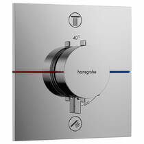 Змішувач прихованого монтажу для душу Hansgrohe Showerselect Comfort E 15572000 з термостатом, зовнішня частина, хром, фото №1