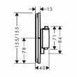 Смеситель скрытого монтажа для душа Hansgrohe Showerselect Comfort E 15572000 с термостатом, наружная часть, хром, фото 2