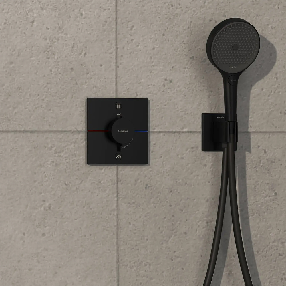 15572670 HG ShowerSelect Comfort E Зовнішня частина термостата на 2 споживачі, чорний матовий (1 сорт)
