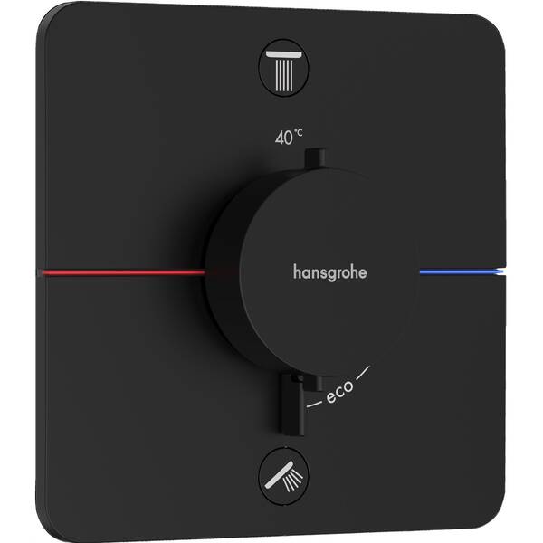 Внешняя часть термостата на 2 потребителя, чёрный матовый Hansgrohe ShowerSelect Comfort Q 15583670, фото 1