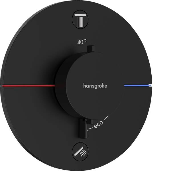 Зовнішня частина термостата на 2 споживачі, чорний матовий Hansgrohe ShowerSelect Comfort S 15554670, фото 1