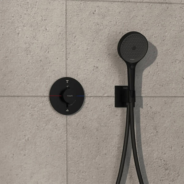 Зовнішня частина термостата на 2 споживачі, чорний матовий Hansgrohe ShowerSelect Comfort S 15554670, фото 3