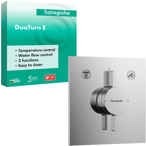 Смеситель скрытого монтажа для душа Hansgrohe DuoTurn E 75417000 на 2 потребителя, фото 2