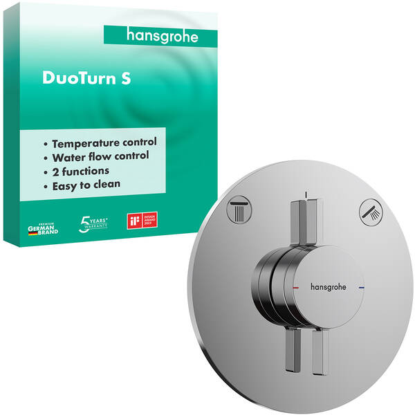 Змішувач прихованого монтажу для душу Hansgrohe DuoTurn S 75418000 на 2 споживачі, фото 2