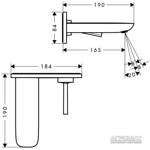 Смеситель скрытого монтажа для раковины Hansgrohe PuraVida 15084000, фото 2