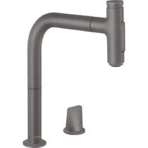 Смеситель для кухни Hansgrohe Metris M71 73818340 с выдвижным душем, черный хром, фото №1