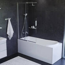 Шторка для ванны AM PM Like WU80S-100PS-150MT 100х150 см, раздвижная, профиль хром матовый, стекло прозрачное, фото №5