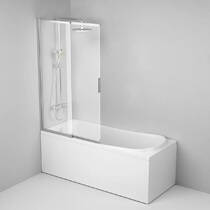 Шторка для ванны AM PM Like WU80S-100PS-150MT 100х150 см, раздвижная, профиль хром матовый, стекло прозрачное, фото №2
