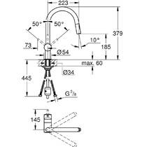 Змішувач для кухні Grohe Vento 30438000 хром, фото №2