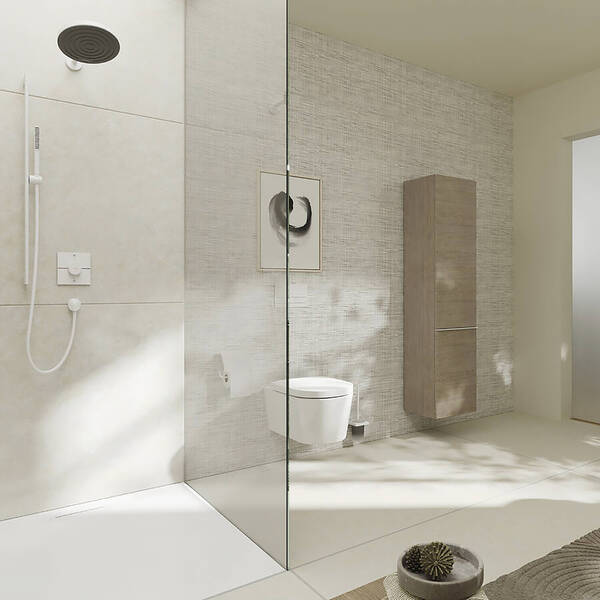 Зовнішня частина термостата на 2 споживачі, білий матовий Hansgrohe ShowerSelect Comfort E 15572700, фото 3