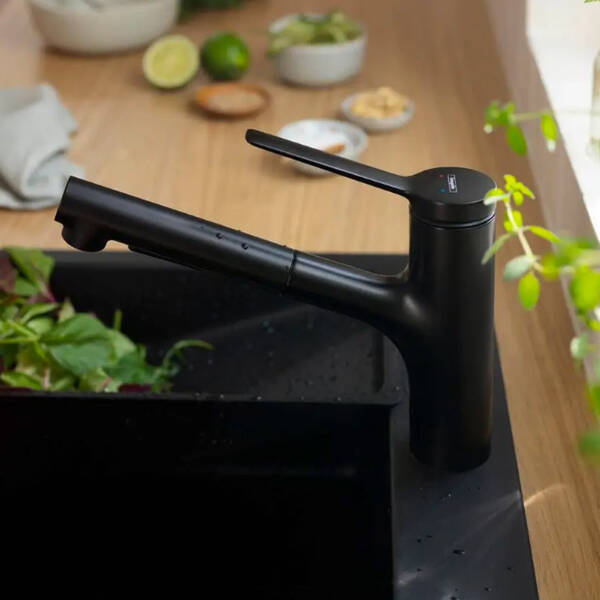 Змішувач для кухні Hansgrohe Zesis M33 74800670 150 чорний матовий, фото 3