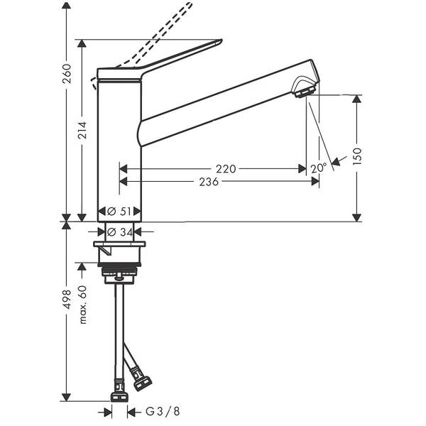 Змішувач для кухні Hansgrohe Zesis M33 74802670 150, чорний матовий, фото 2