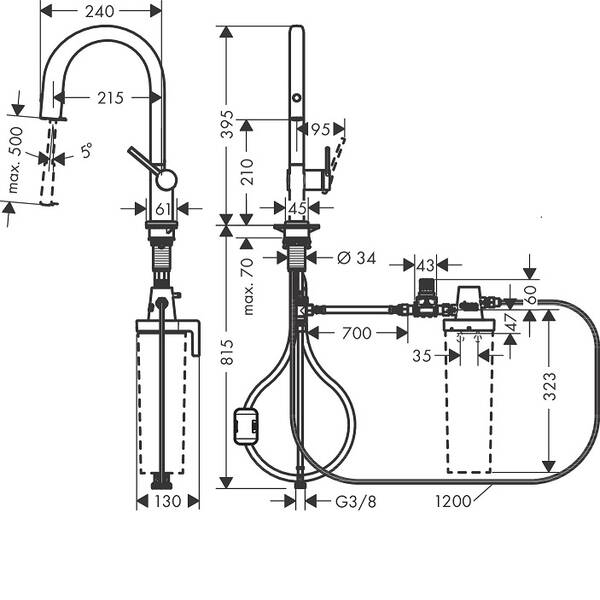 Смеситель для кухни Hansgrohe Aqittura M91 76803670 FilterSystem 210 1 jet, чёрный матовый, фото 3