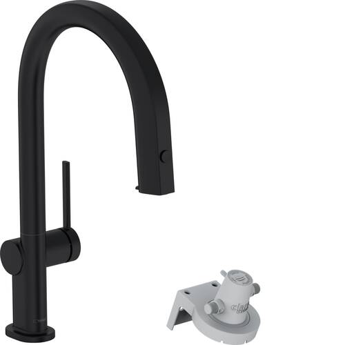 Смеситель для кухни Hansgrohe Aqittura M91 76803670 FilterSystem 210 1 jet, чёрный матовый, фото 1