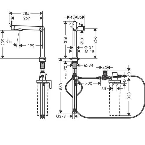 Смеситель для кухни Hansgrohe Aqittura M91 76804000 FilterSystem 240 1 jet, хром, фото 2