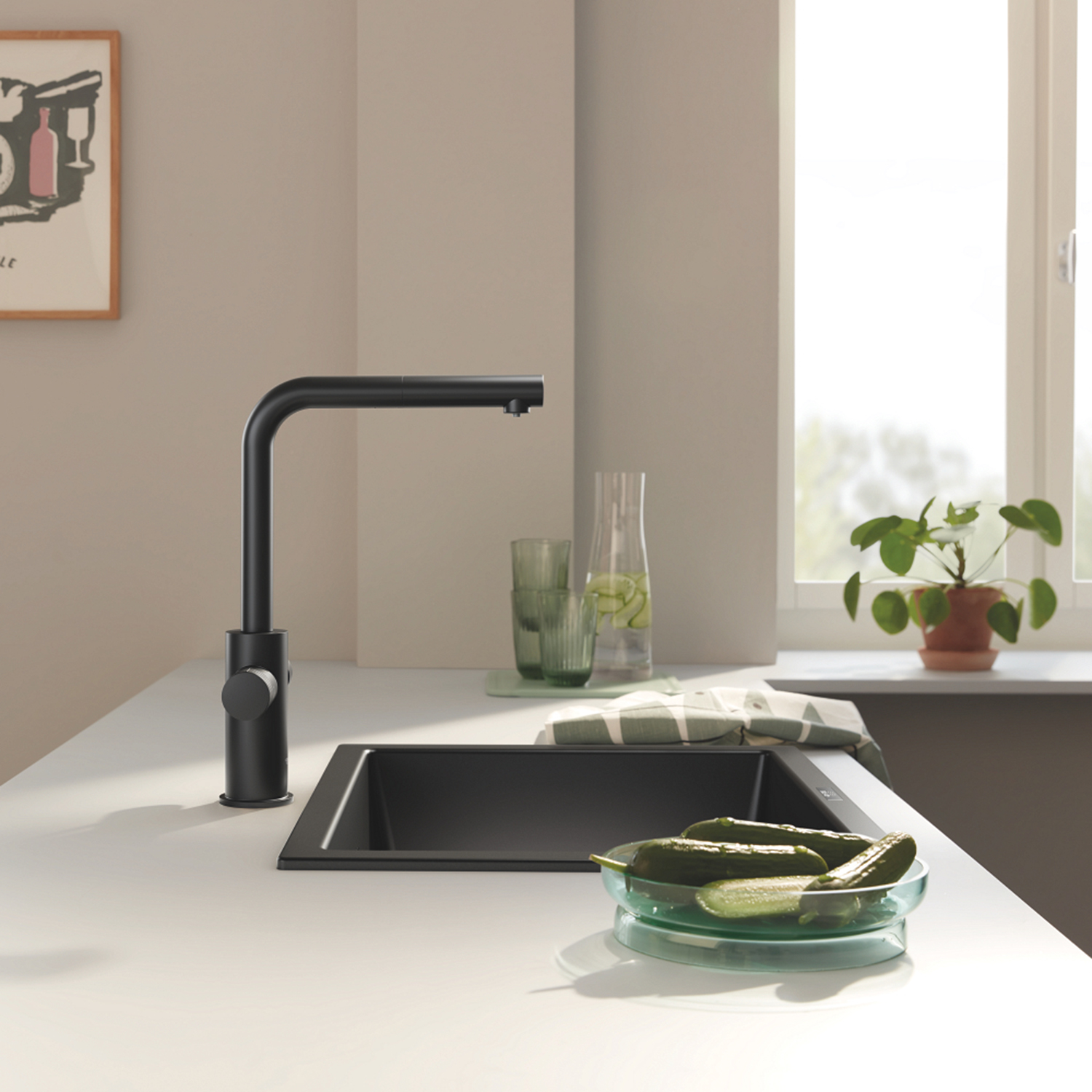 30590KF0 GROHE Blue Pure Minta Змішувач для кухні для подачі технічної і фільтрованої води, phantom black (1 сорт)