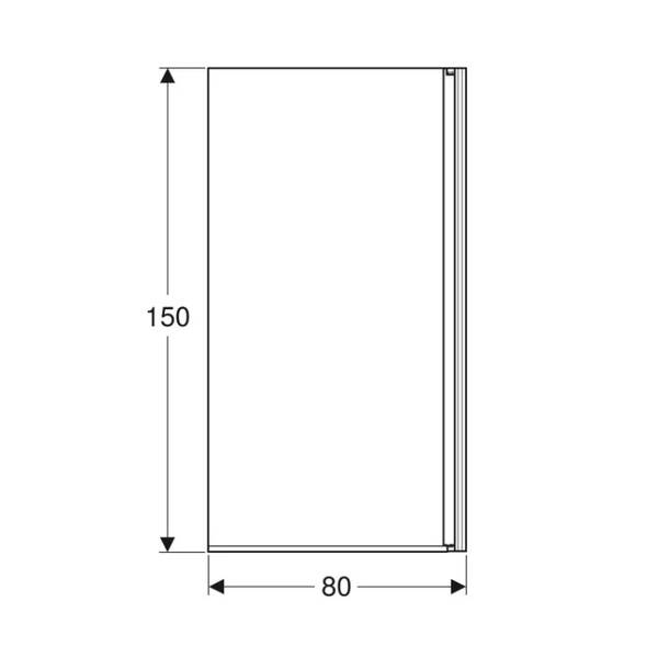 Шторка для ванны Geberit Geo 560.118.00.2 80х150 см профиль алюм, прозрачное стекло, реверсивные, фото 3