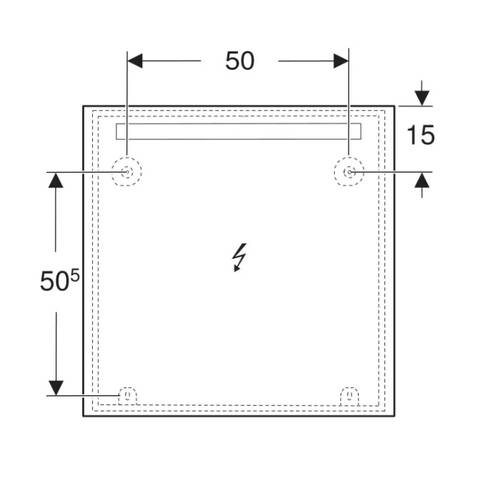 Дзеркало Geberit Option Basic 502.806.00.1 700x700 мм, з LED підсвічуванням зверху по горизонталі, фото 4