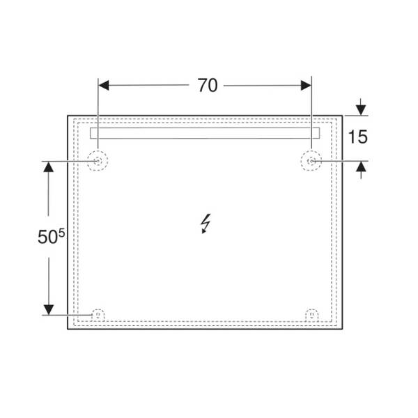 Дзеркало Geberit Option Basic 502.808.00.1 900x700 мм, з LED підсвічуванням зверху по горизонталі, фото 4