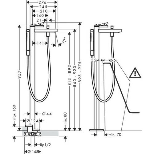 Смеситель для ванны Hansgrohe Finoris 76445000, фото 2