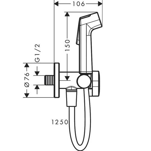 Гігієнічний душ Hansgrohe EcoSmart S 29230000 1 jet хром, фото 3