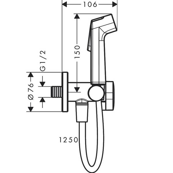 Гігієнічний душ Hansgrohe EcoSmart S 29230000 1 jet хром, фото 3