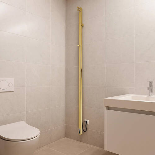 Рушникосушарка електрична Mario Ray Cubo-І 1500x30/130 TR 1500х30 мм золото 50 Вт, фото 5