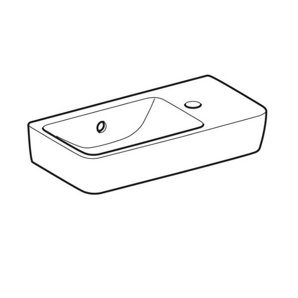 Раковина Geberit Selnova Compact 501.513.00.7, 50 см, білий глянець, фото 2