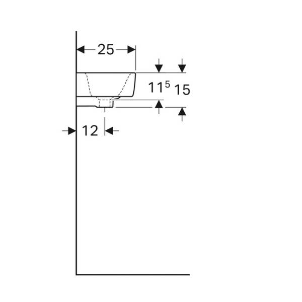Раковина Geberit Selnova Compact 501.513.00.7, 50 см, білий глянець, фото 5
