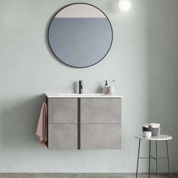 Тумба Royo Onix C0075458 80 см з раковиною Slim, cірий цемент, фото 1