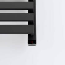 Полотенцесушитель электрический Terma Quadrus Slim One 870х450 мм, скрытое подключение справа, цвет черный мат, фото №2