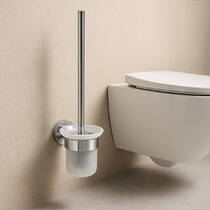 Щітка для унітаза Genwec Creta GW05 48 04 02 нержавіюча сталь, матове скло, фото №1