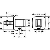 Шлангове підключення Hansgrohe Fixfit Q 26887140 з тримачем, бронза матовий, фото №2