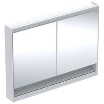 Зеркальный шкаф Geberit One 505.835.00.2 90х120 см с функцией ComfortLight, белый/алюминий с порошковым покрытием, фото №1