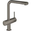 Змішувач для кухні Grohe Minta 31558AL0 із запірним клапаном для пральної або посудомийної машини, графіт темний матовий, фото 1