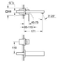 Змішувач прихованого монтажу для раковини Grohe Eurocube 19895AL0 S-розмір, графіт темний матовий, фото №4