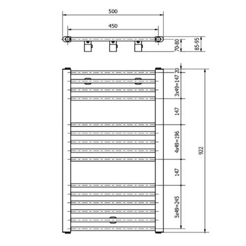 Полотенцесушитель водяной LUXRAD MAX MAX922500S040 922x500 мм черный мат, фото 2