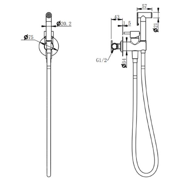 Гігієнічний душ Devit  CV17011011Style, чорний матовий, фото 2
