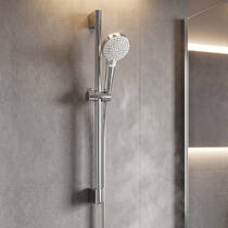 Душовий набір Hansgrohe Crometta 100 Vario EcoSmart 9 l/min із стійкою 65 см, хром/білий 26534400, фото №1