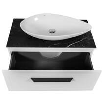 Тумба підлогова Аква Родос Siena білий мат зі стільницею сірий мармур 90 см та раковиною Olive 74 см, фото №5