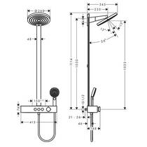 Душевая система Hansgrohe Pulsify Showerpipe 260 2jet EcoSmart 24241000 с термостатом, фото №3