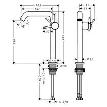 Змішувач для раковини Hansgrohe Tecturis S CoolStart EcoSmart+ 73370140 бронза матовий, фото №2