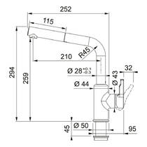 Змішувач для кухні Franke Urban 115.0627.523 чорний матовий, фото №3
