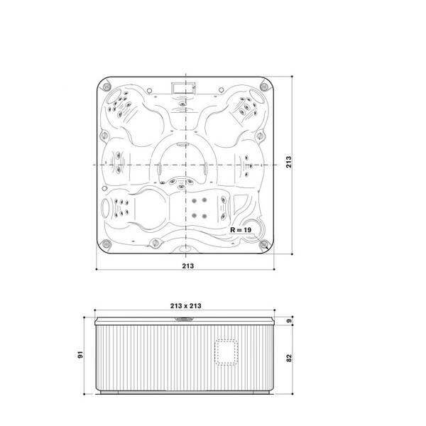 Минибассейн Jacuzzi J-235 с крышей (накрытием) ZI12AGGEPLW0 + 903003210, 213x213xh91 Silver Wood/Platinum, фото 3