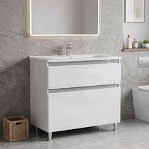 Тумба з раковиною AM.PM X-Joy M85 - FSX1002 - WC1002WG38 підлогова 100 см, білий глянець, фото №1